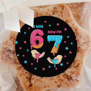 Adesivo de Aniversário 6 7 Tendência de Meme Six S
