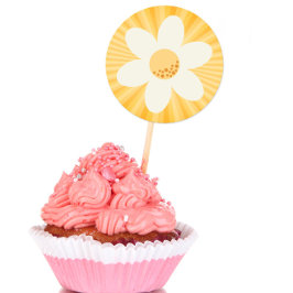 Adesivo de Aniversário Amarela Dália Retro | Littl