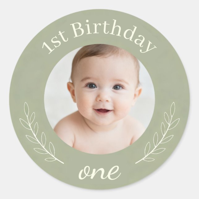 Adesivo de Aniversário com Foto Personalizada - Fe (Frente)
