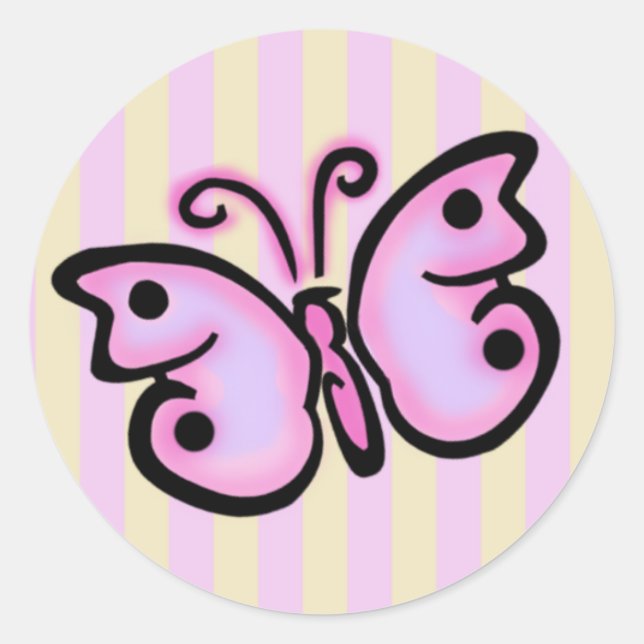 Adesivo de aniversário da borboleta (Frente)