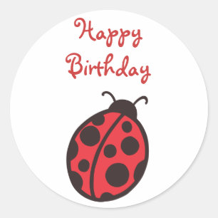 Adesivo de Aniversário da Joaninha