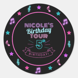 Adesivo de Aniversário da Turnê Neon Música