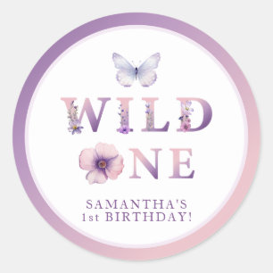 Adesivo de Aniversário de 1 Ano Wild One Floral