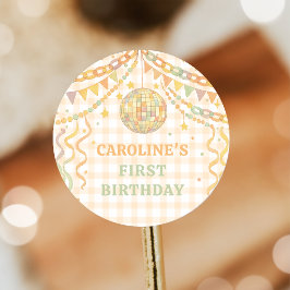 Adesivo de Aniversário de Bola de Discoteca Capric