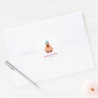 adesivo de aniversário de capivara