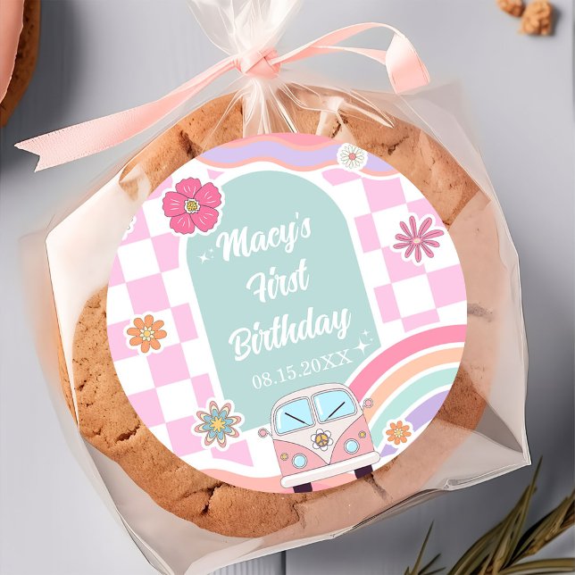 Adesivo de Aniversário de Carro Daisy Arco-íris (Criador carregado)