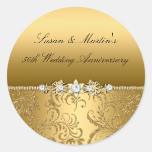 Adesivo de Aniversário de Casamento de 50 anos com