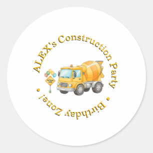Adesivo de Aniversário de Construção Zona de Ani