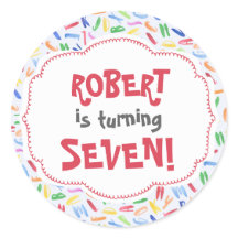 Adesivo de aniversário de criança personalizado do