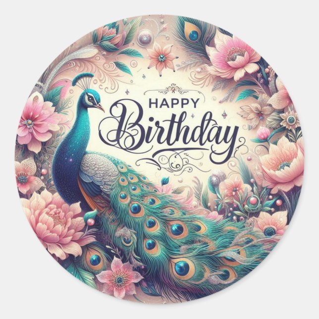 Adesivo de aniversário de design impressionante (Frente)