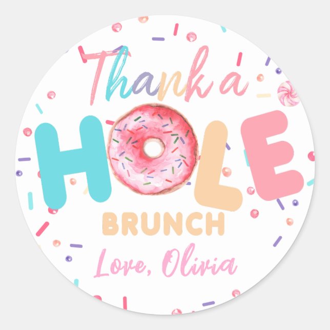 Adesivo de Aniversário de Doce Donut (Frente)