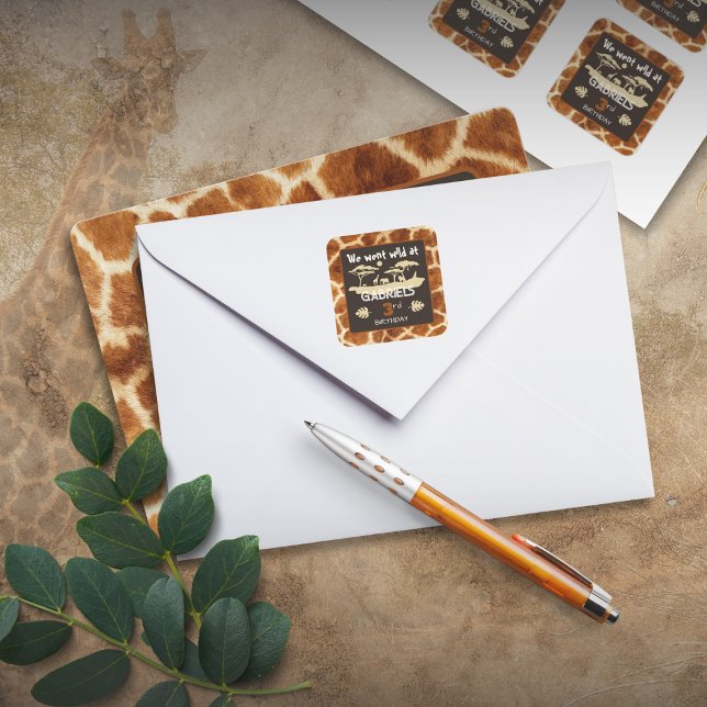 Adesivo de aniversário de girafa com estampa de an (Criador carregado)