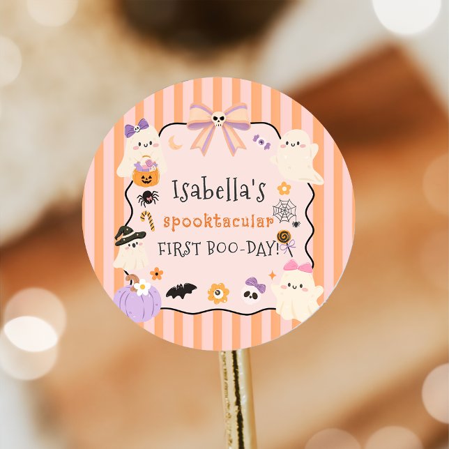 Adesivo de Aniversário de Halloween de Fantasma As (Criador carregado)