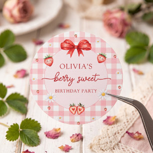 Adesivo de aniversário de menina doce Bow Berry