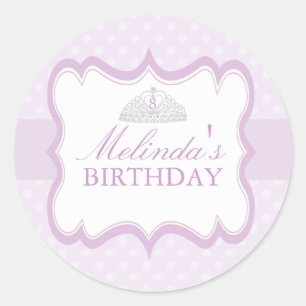 Adesivo de Aniversário de Meninas Tiara Princesa R