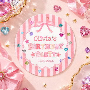 Adesivo de aniversário de pedra preciosa caprichos
