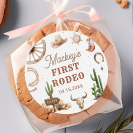 Adesivo de Aniversário de Rodeio de Cowboy Ocident