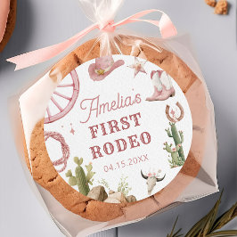 Adesivo de Aniversário de Rodeio de Cowgirl Ociden