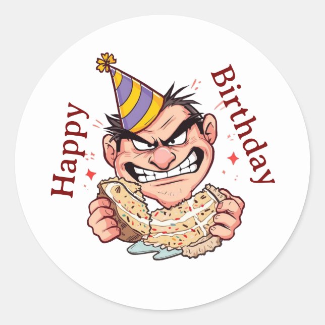 Adesivo de Aniversário Engraçado (Frente)