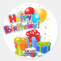 Adesivo de Aniversário Feliz