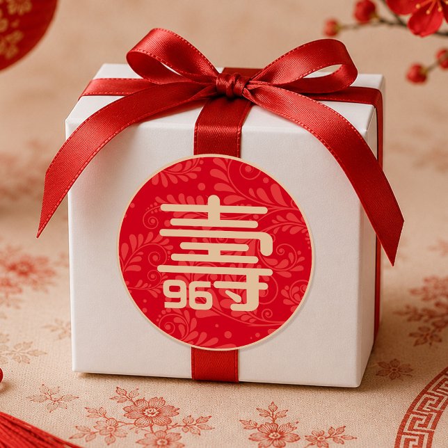 Adesivo de Aniversário "Longevidade" Chinês (qualq (Criador carregado)