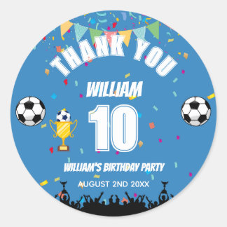 Adesivo de Aniversário Personalizado de Futebol pa