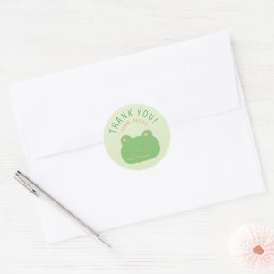 Adesivo de Aniversário Personalizado de Sapo Verde