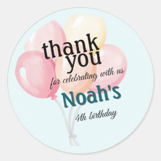 Adesivo de Aniversário Personalizado Pastel | Balã
