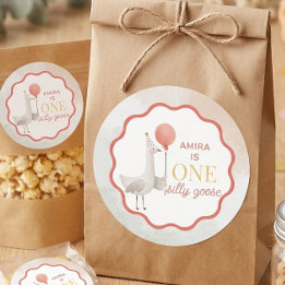 Adesivo de Aniversário Personalizado Silly Goose P