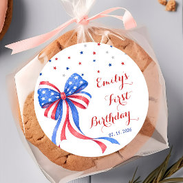 Adesivo de aniversário tema 4 de julho americano B