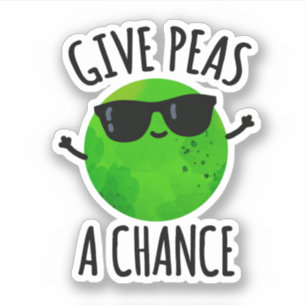 Adesivo Dê Ao Peas Uma Chance De Um Vinheta Pun De Ervilh