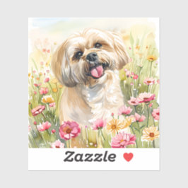 Adesivo de Aquarela do Lhasa Apso