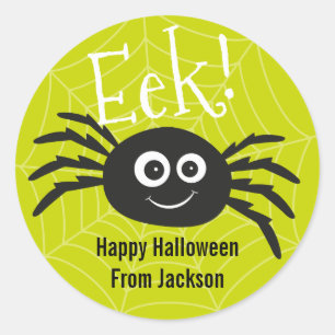 Adesivo de aranha de Hallowen feliz personalizado