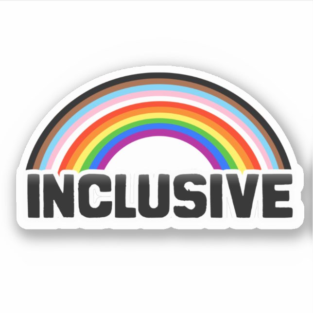 Adesivo de Arco-íris do Orgulho Inclusivo (Frente)
