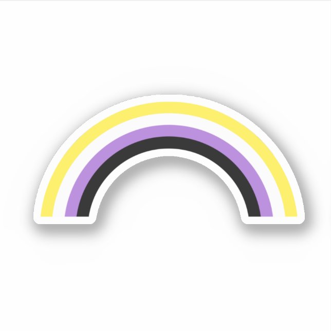 Adesivo de Arco-íris Não Binário (Frente)