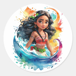 Adesivo de Arte de Anime – Design Circular Vibrant