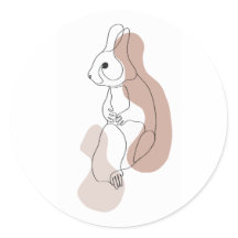 Adesivo de Arte de Linha de Coelho Minimalista