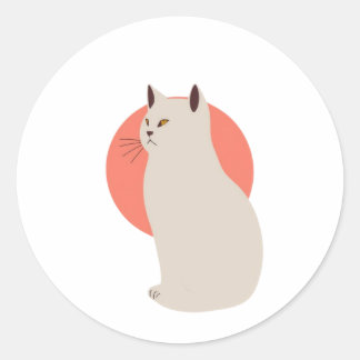 Adesivo de arte de linha de gato minimalista - Na 