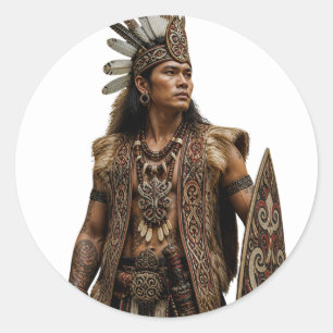 ADESIVO DE ARTE DO GUERREIRO TRIBAL DAYAK KALIMANT