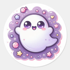 Adesivo de Arte Fantasma Kawaii Pastel Fofura de H