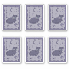 Adesivo de Arte Popular Noturna Caprichosa de Gato