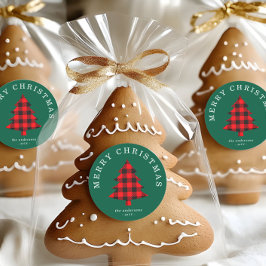 Adesivo de árvore de Natal clássico vermelho e ver