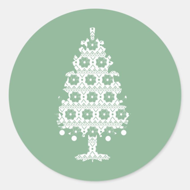 Adesivo de árvore de Natal de tricô de inverno (Frente)