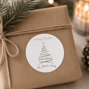 Adesivo de árvore de Natal minimalista elegante mo