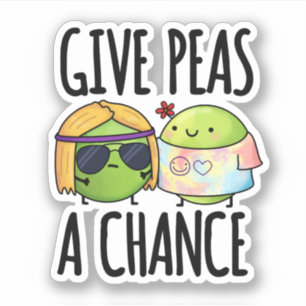Adesivo Dê Às Ervilhas Uma Chance Engraçada, Hippie Peas P
