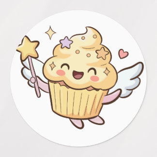 Adesivo de Asas de Fada de Cupcake Mágico Kawaii F