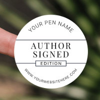 Adesivo de Assinatura Mínima de Livro do Autor Ass