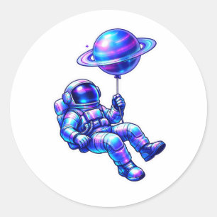 Adesivo de Astronauta Espacial Holográfico Futuris