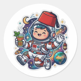 Adesivo de Astronauta Marroquino Fofo Kawaii de Ch