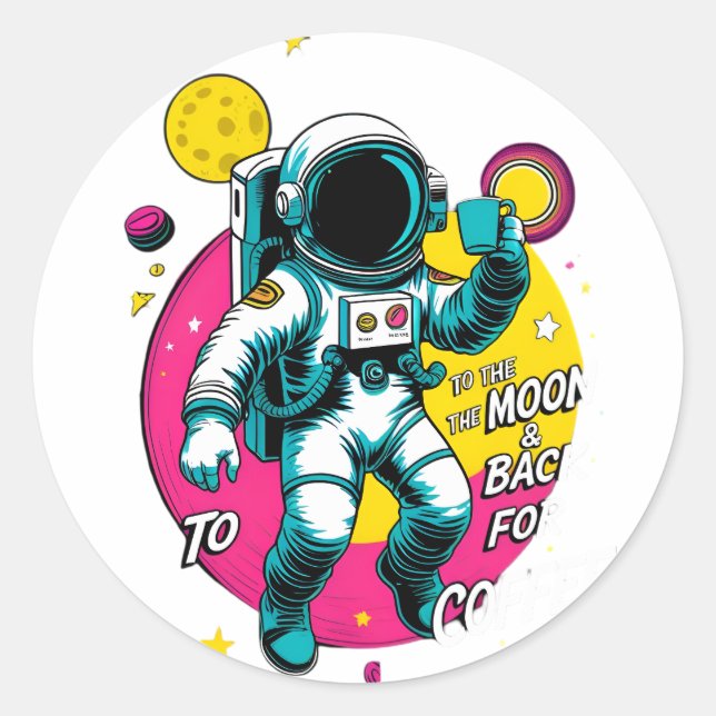 Adesivo de Astronauta Para a Lua e Volta – Spa Ret (Frente)